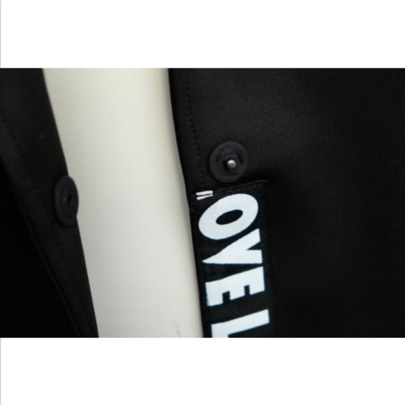 Black Single Button Poly & Spandex Open Front Love - Picture 6 of 6